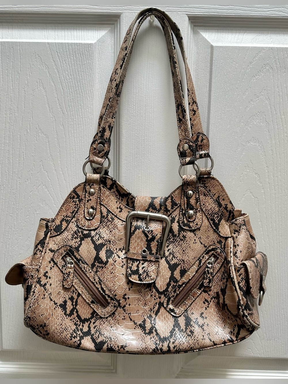 Y2k Snake-Print Shoulder Bag